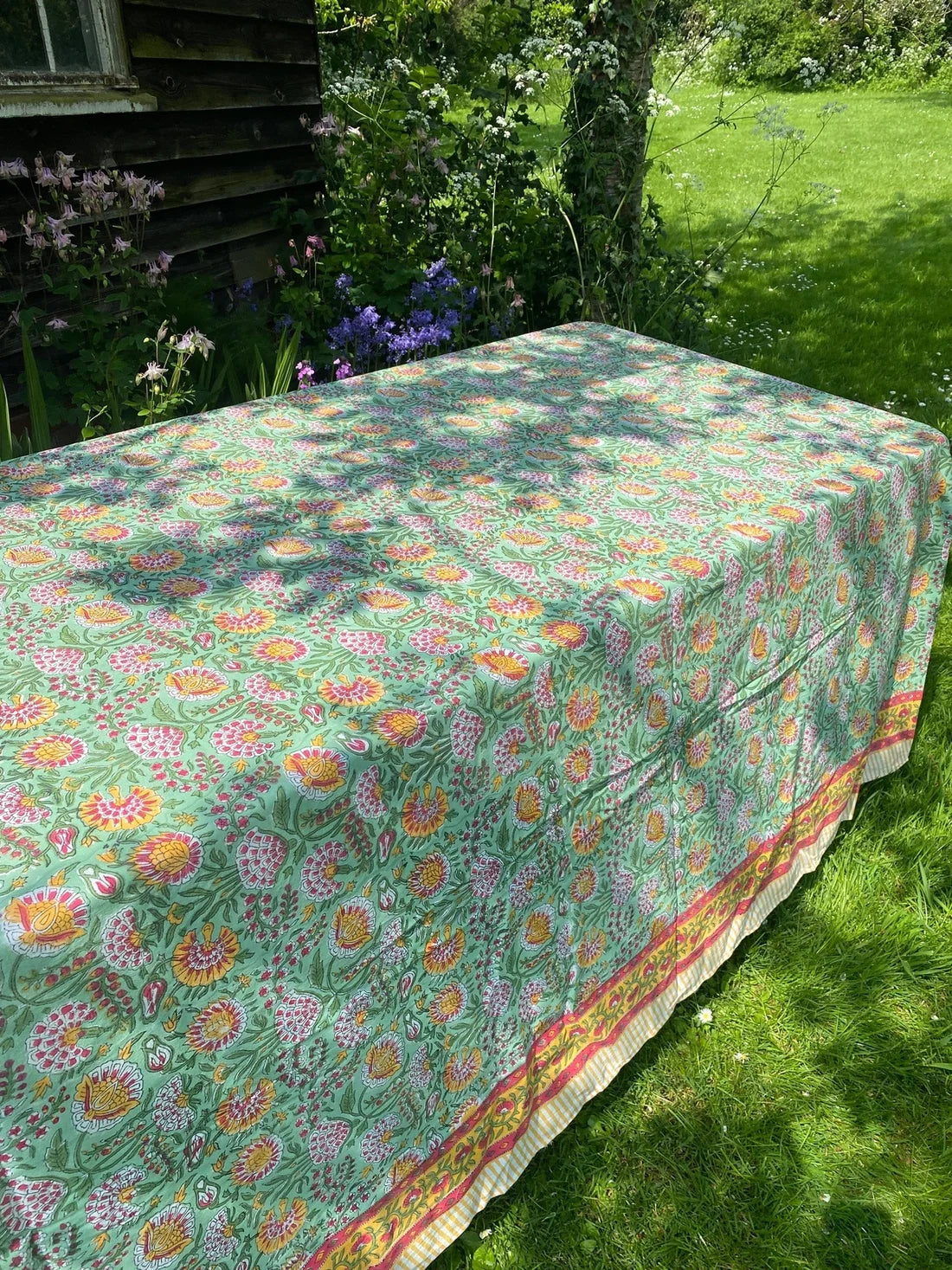 Green, Red and Yolk Floral Tablecloth, 3m