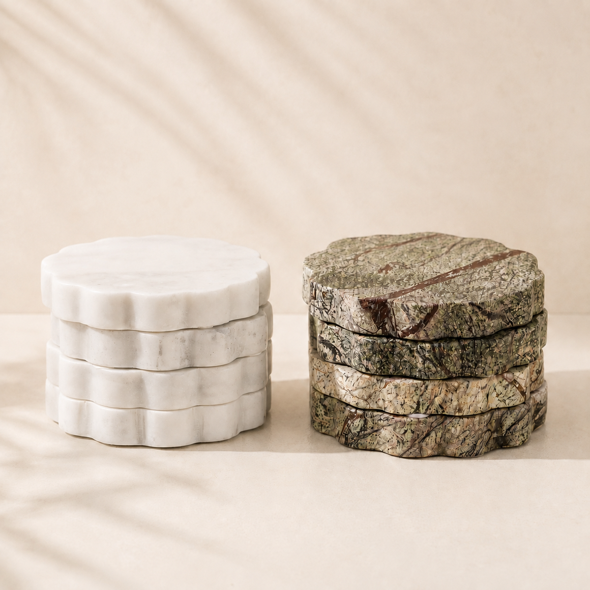 Marble Scalloped Coasters