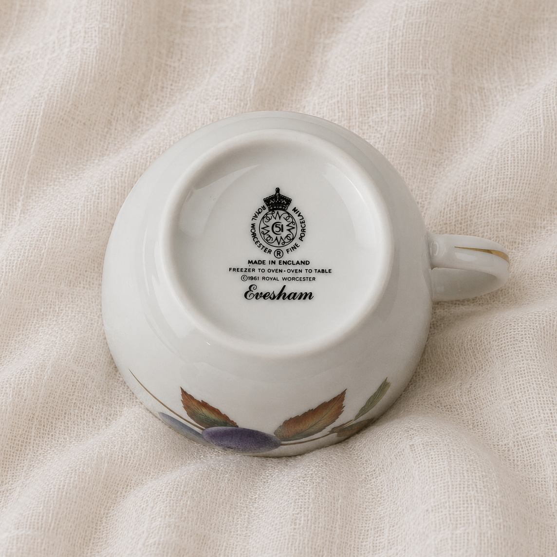 Vintage Royal Worcester Evesham Gold Teacup with Saucer