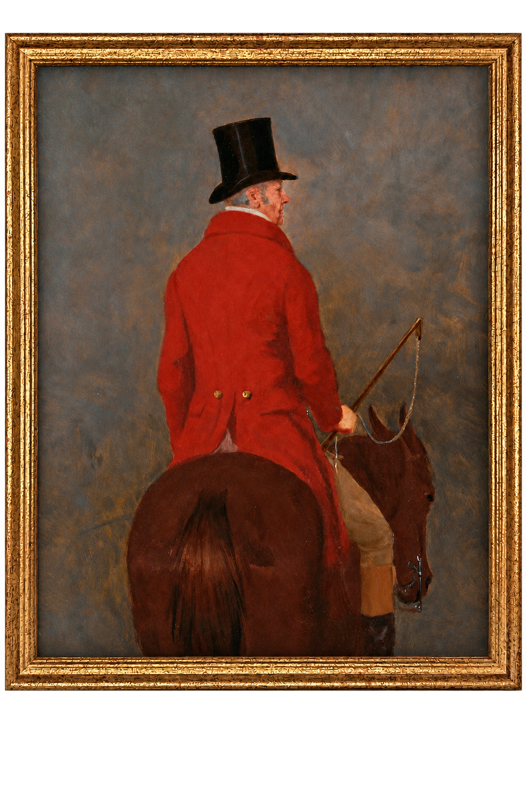 Vintage Framed Canvas Equestrian Art #A-158