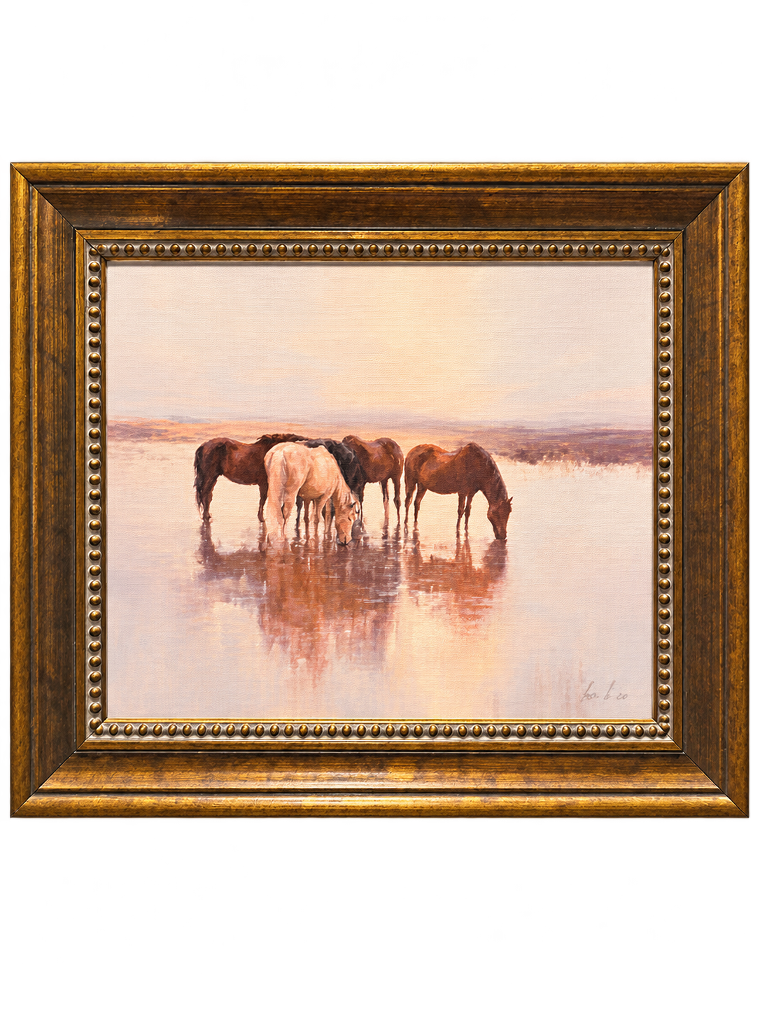 Horse Herd - French Beaded Brass
