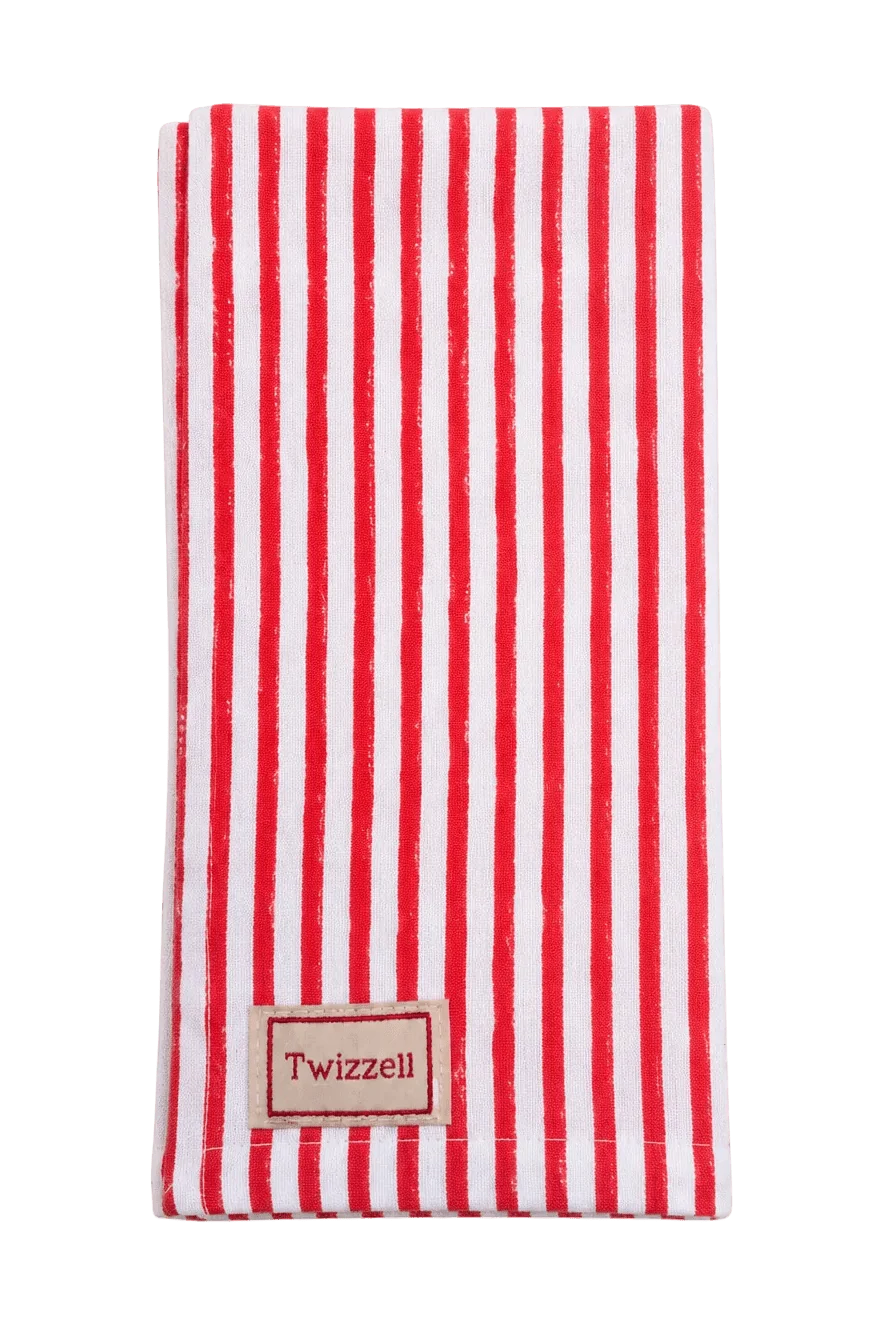 Red and White Pinstripe Napkin x 4