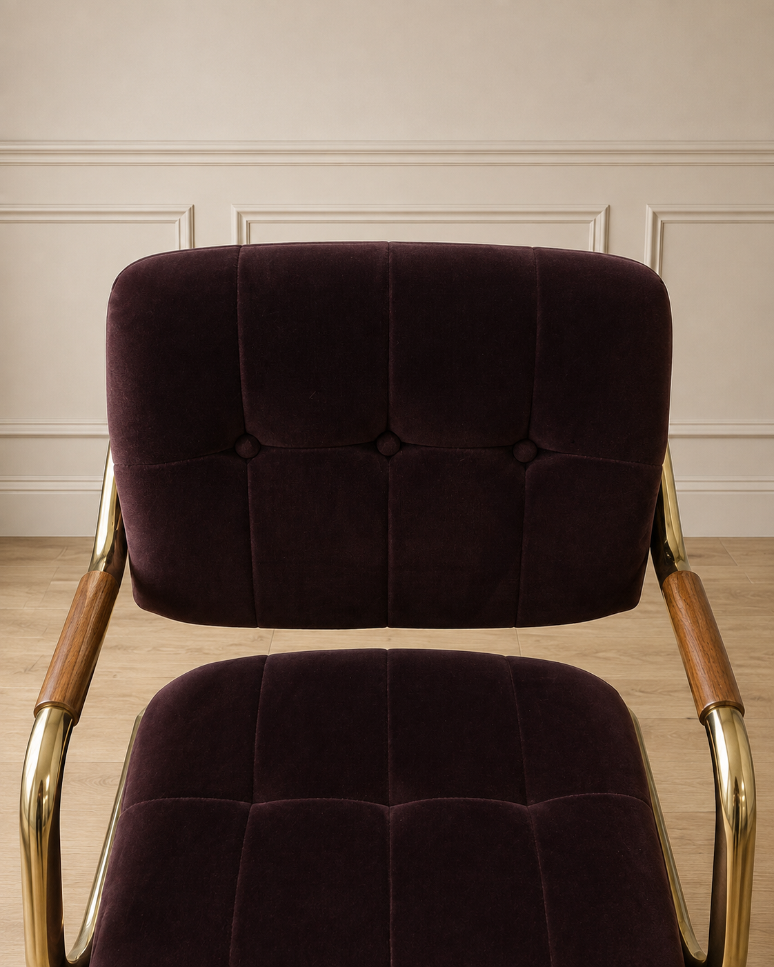 Plum Velvet Swivel Chair, Pair Available