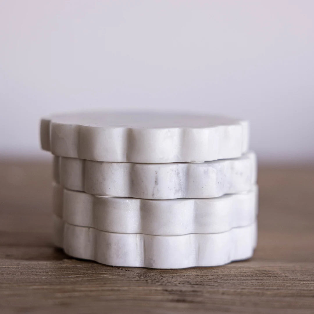 Marble Scalloped Coasters