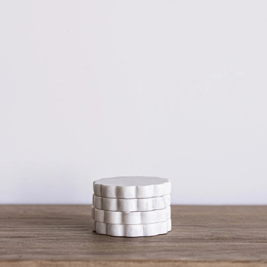Marble Scalloped Coasters