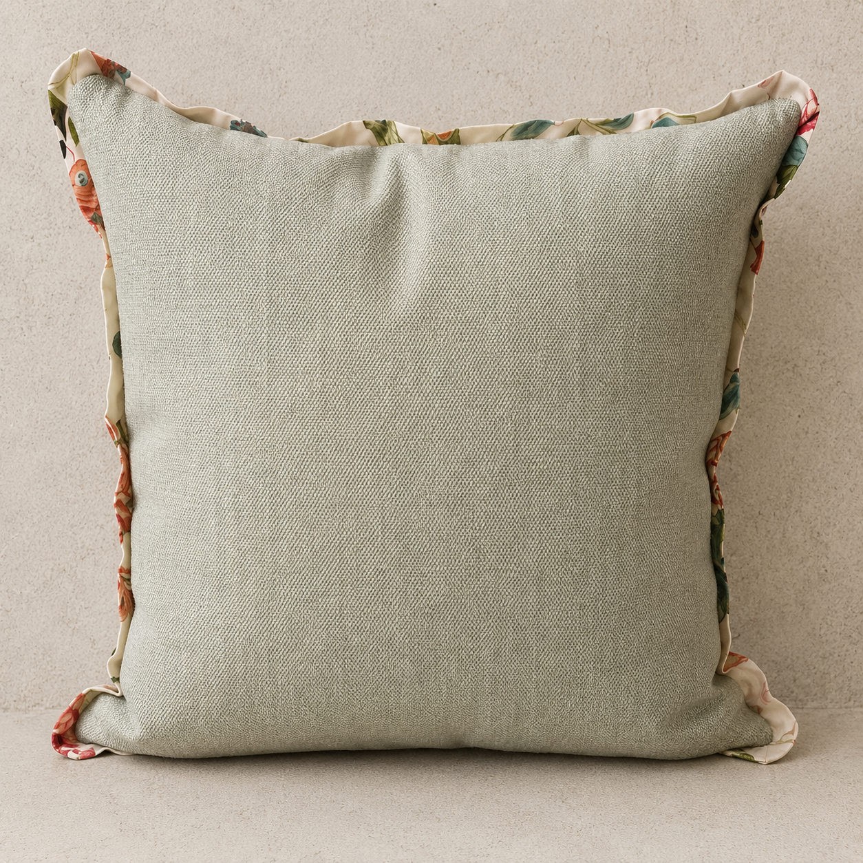 Vibrant Chinoiserie Designer Fabric Floral Pillow, 21"x21`"