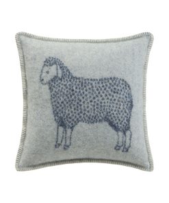 Denim Blue Sheep Wool Cushion Cover