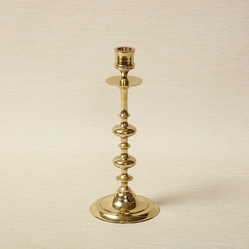 Thomas O'Brien Polished Brass Candlestick