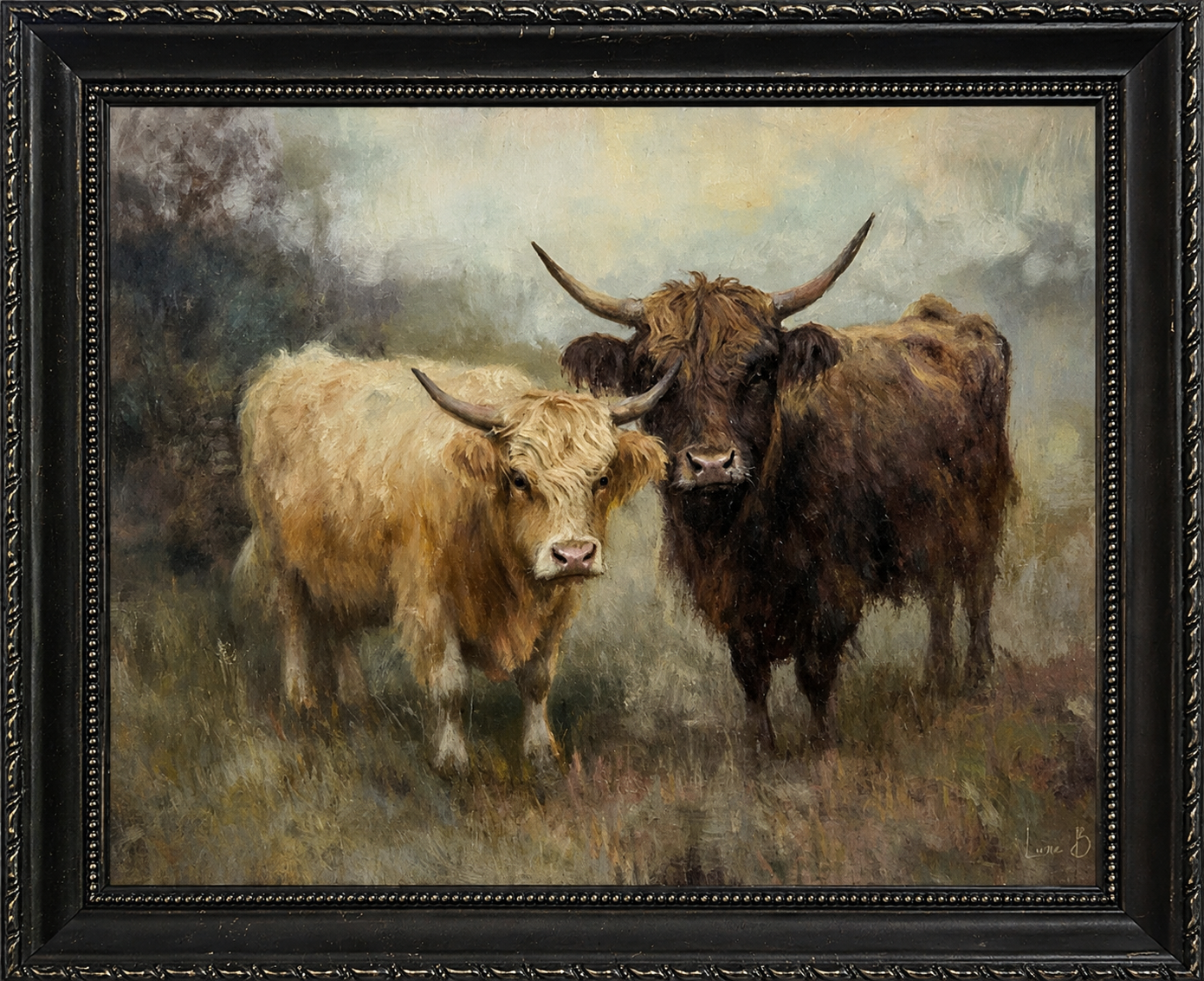 Highland Cows | French Country Black Framed Art
