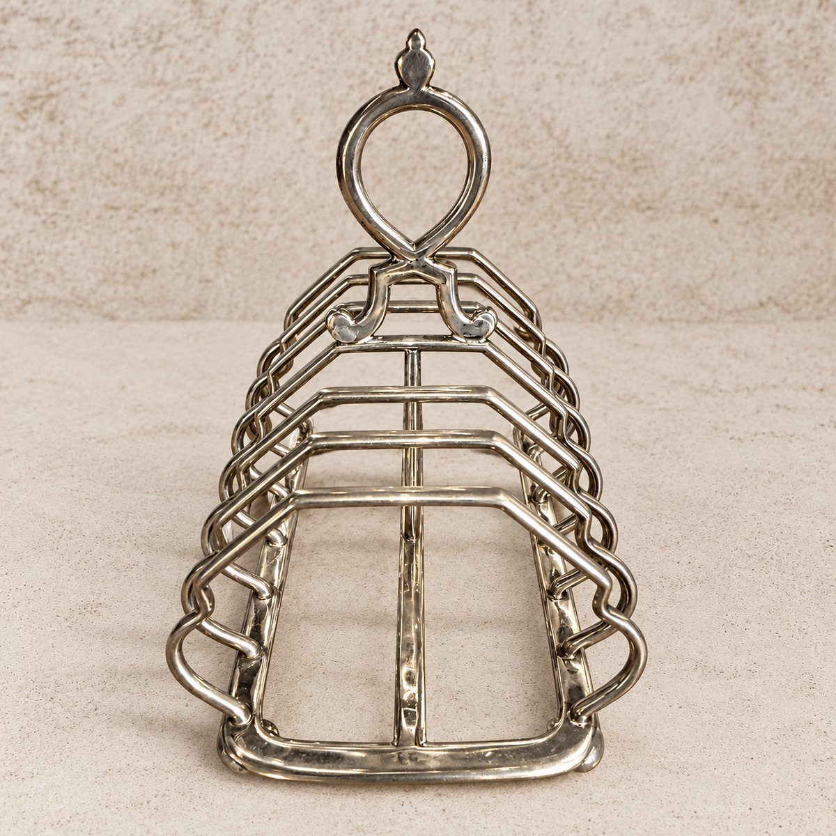 Stan Knights 1940's Heavy Silver Nickel Toast Rack