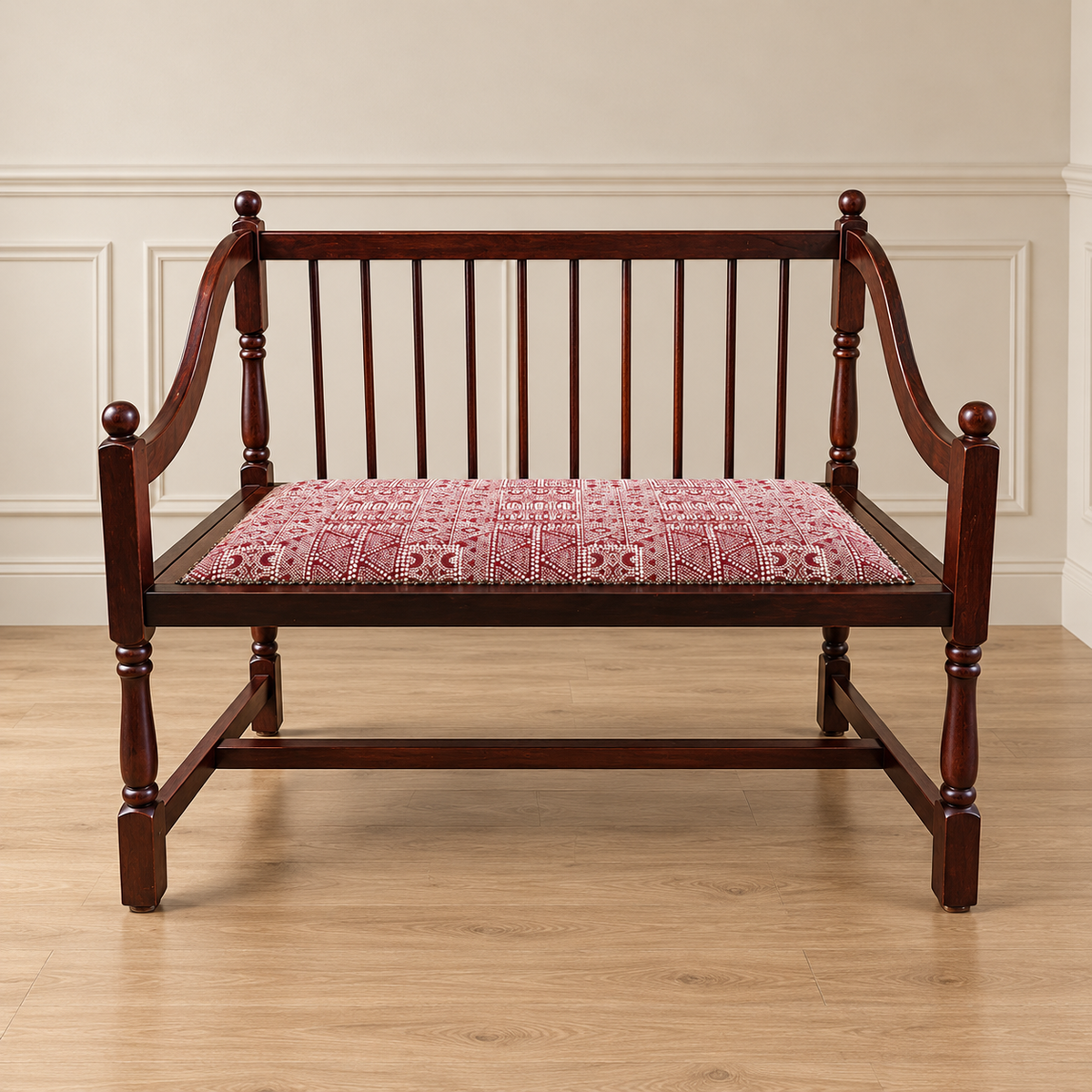 Antique Spindle-Back Loveseat Bench