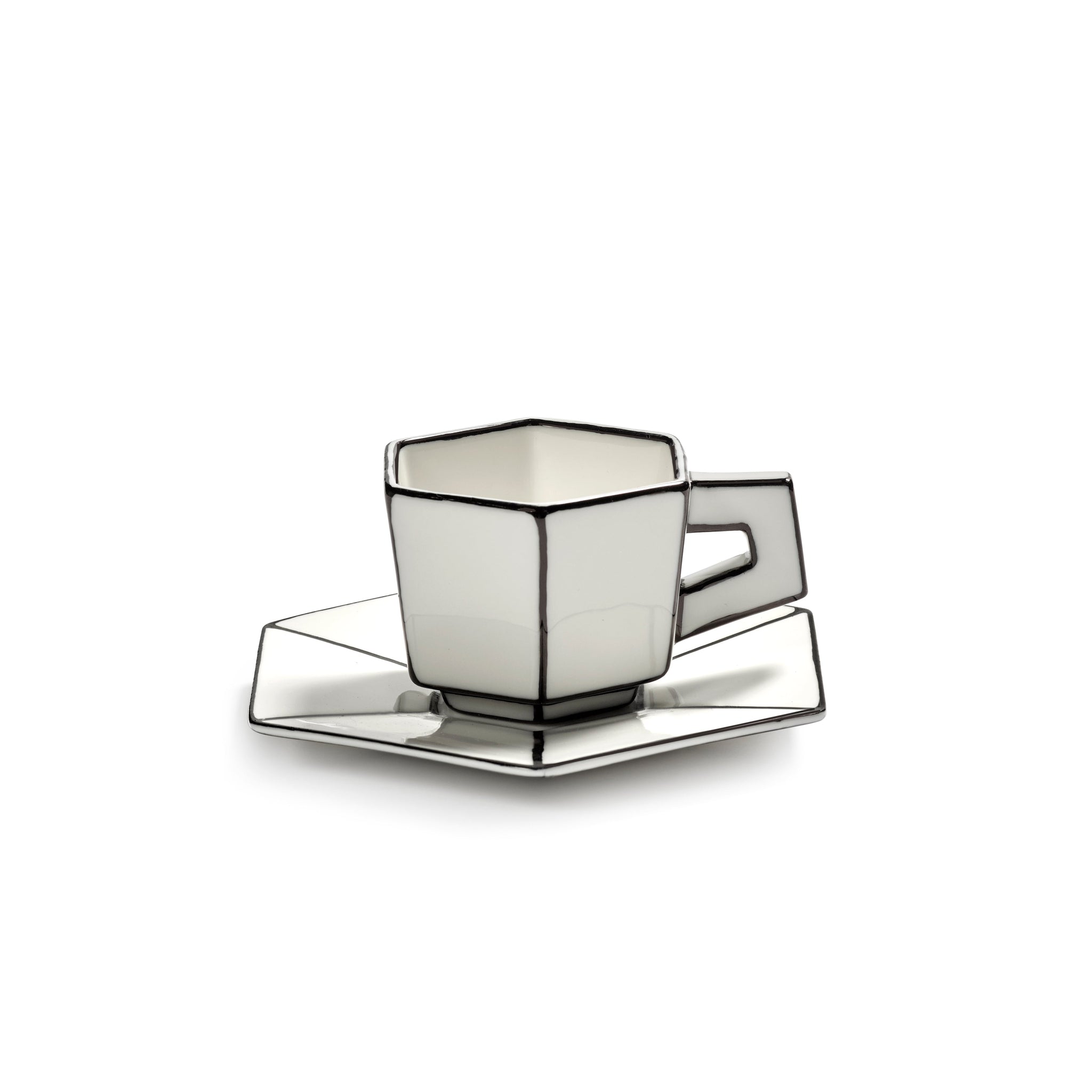 ESPRESSO CUP + SAUCER WHITE/BLACK
