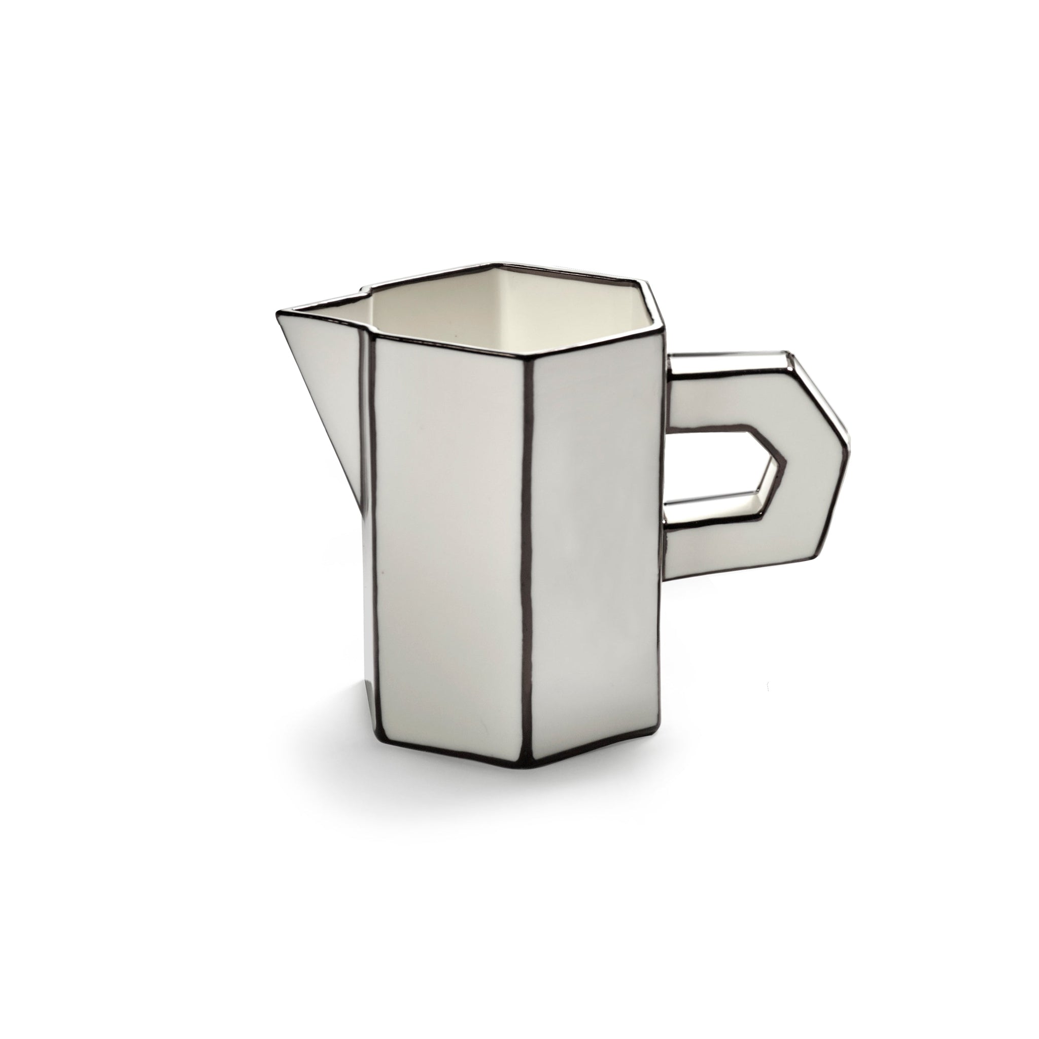JUG WHITE/BLACK CARTE BLANCHE