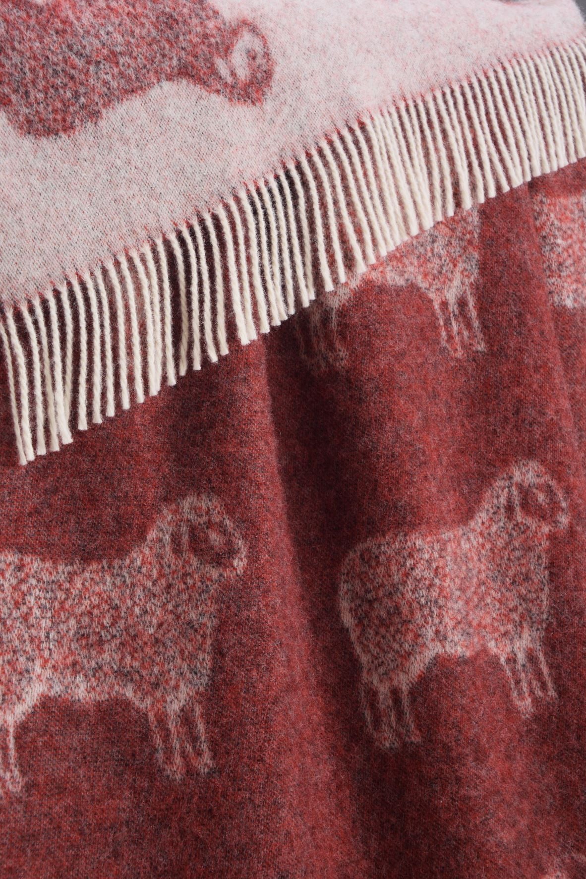 Burgundy Sheep Wool Throw