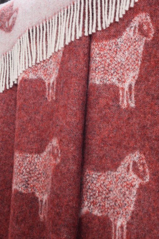 Burgundy Sheep Wool Throw
