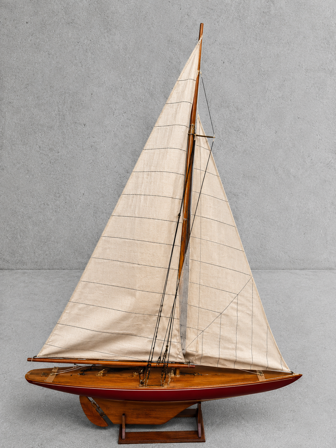 Large Vintage Wooden Sailboat Model