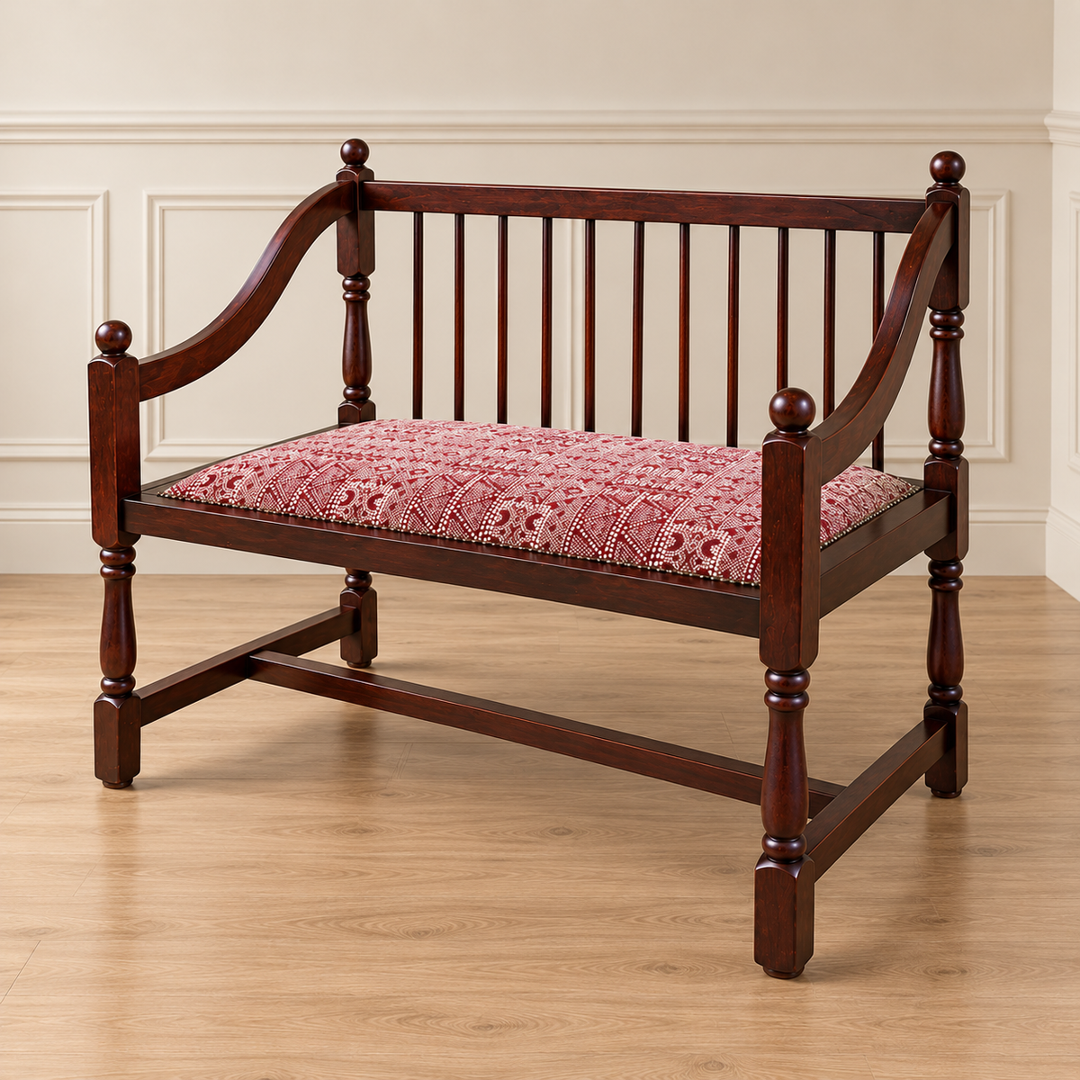 Antique Spindle-Back Loveseat Bench