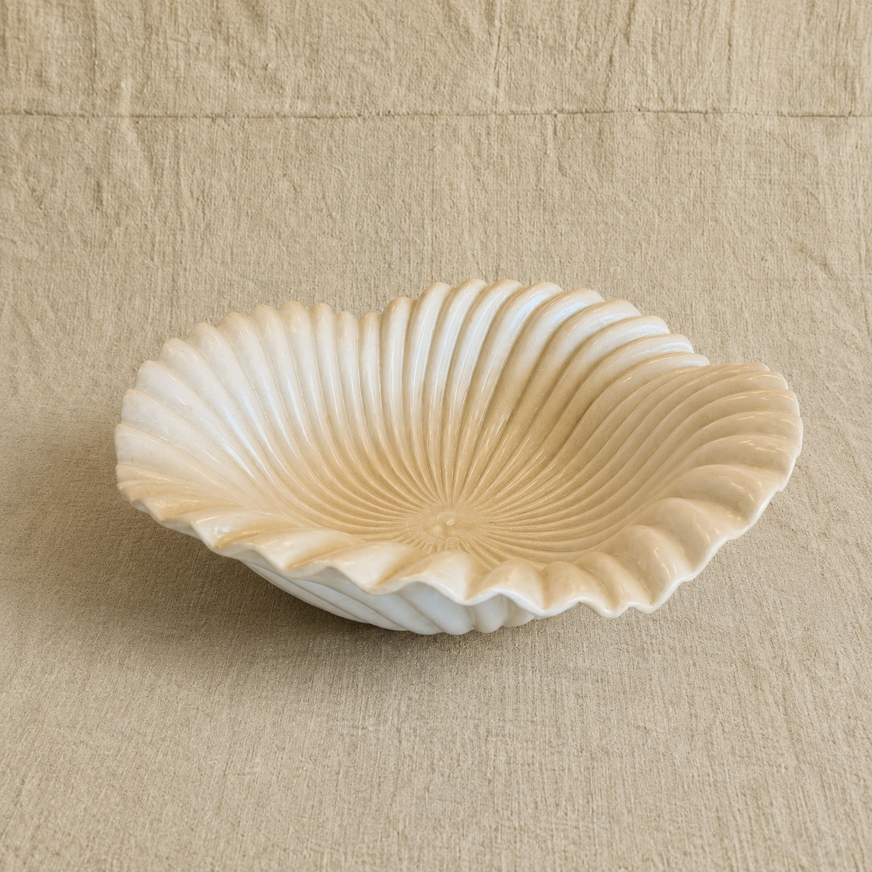 Large Flower Marble Bowl