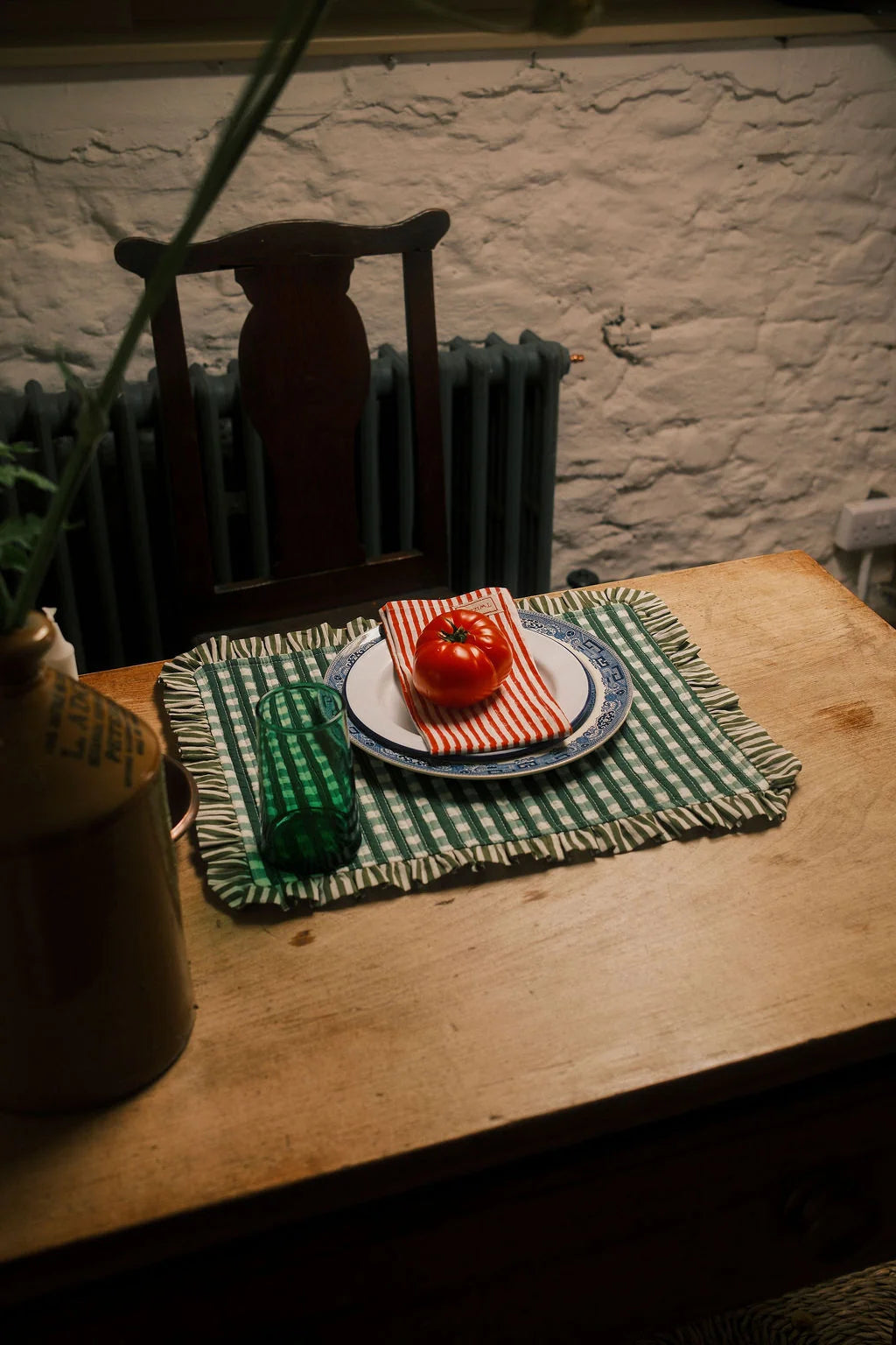 Red and White Pinstripe Napkin x 4