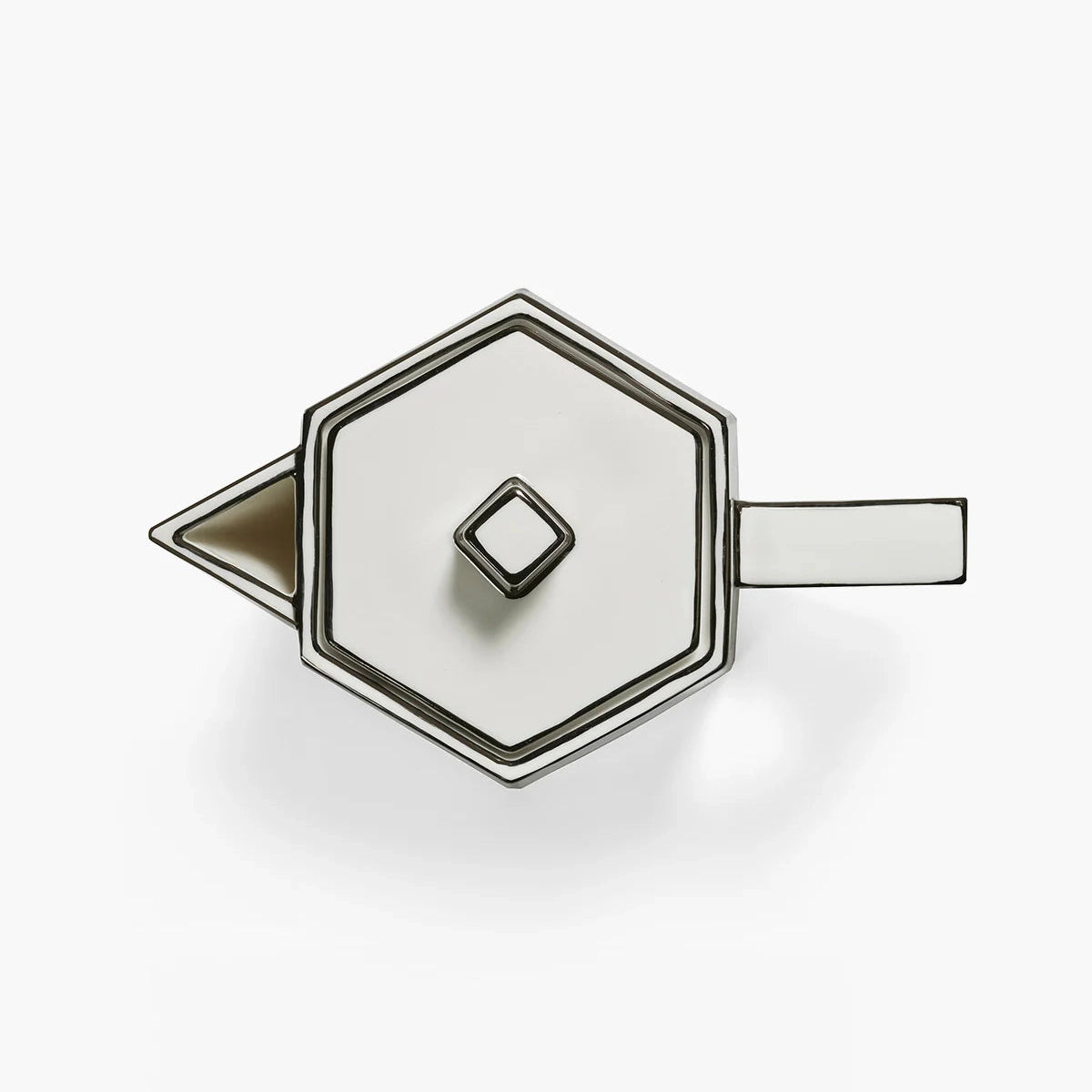 TEA POT WHITE/BLACK CARTE BLANCHE