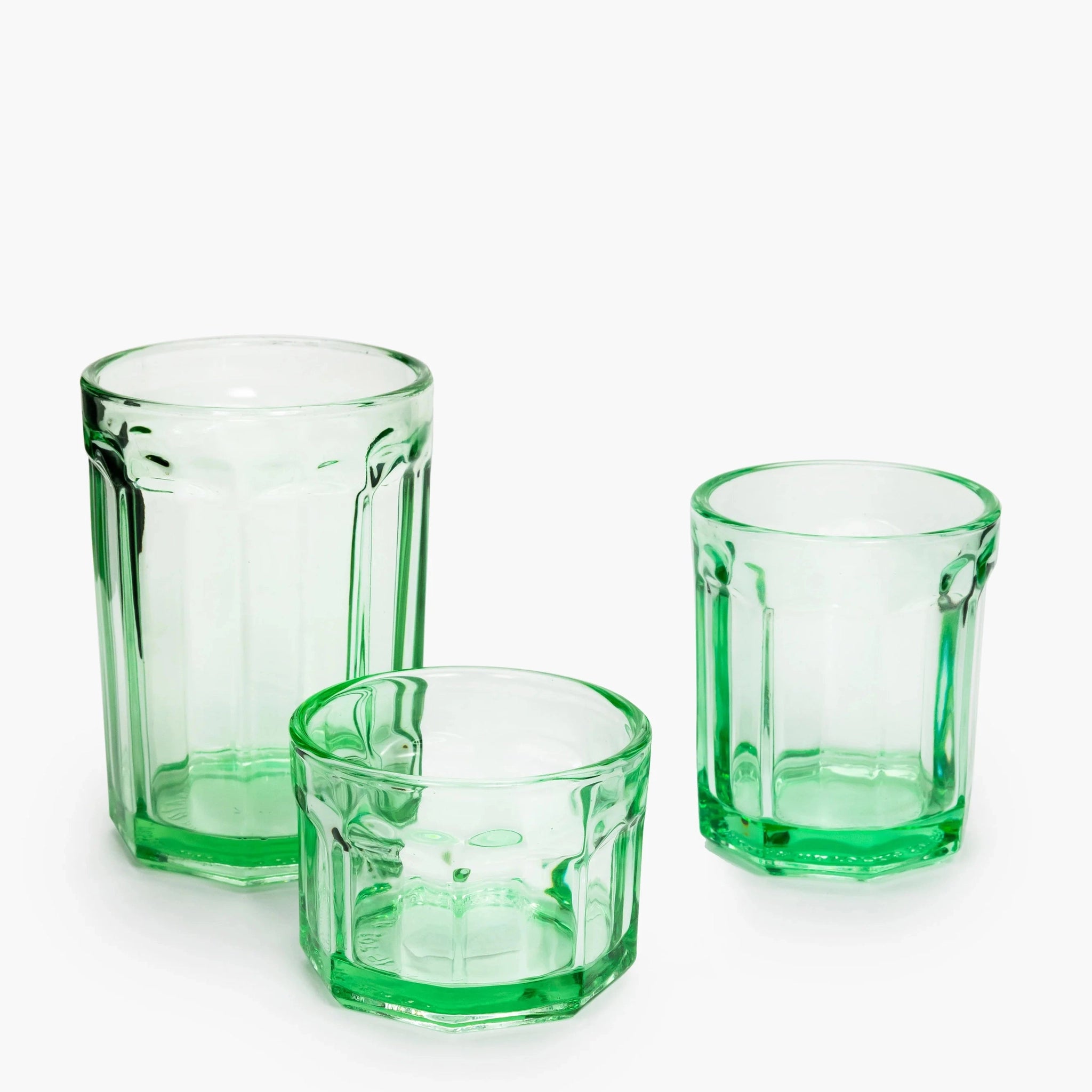 GLASS L GREEN FISH & FISH