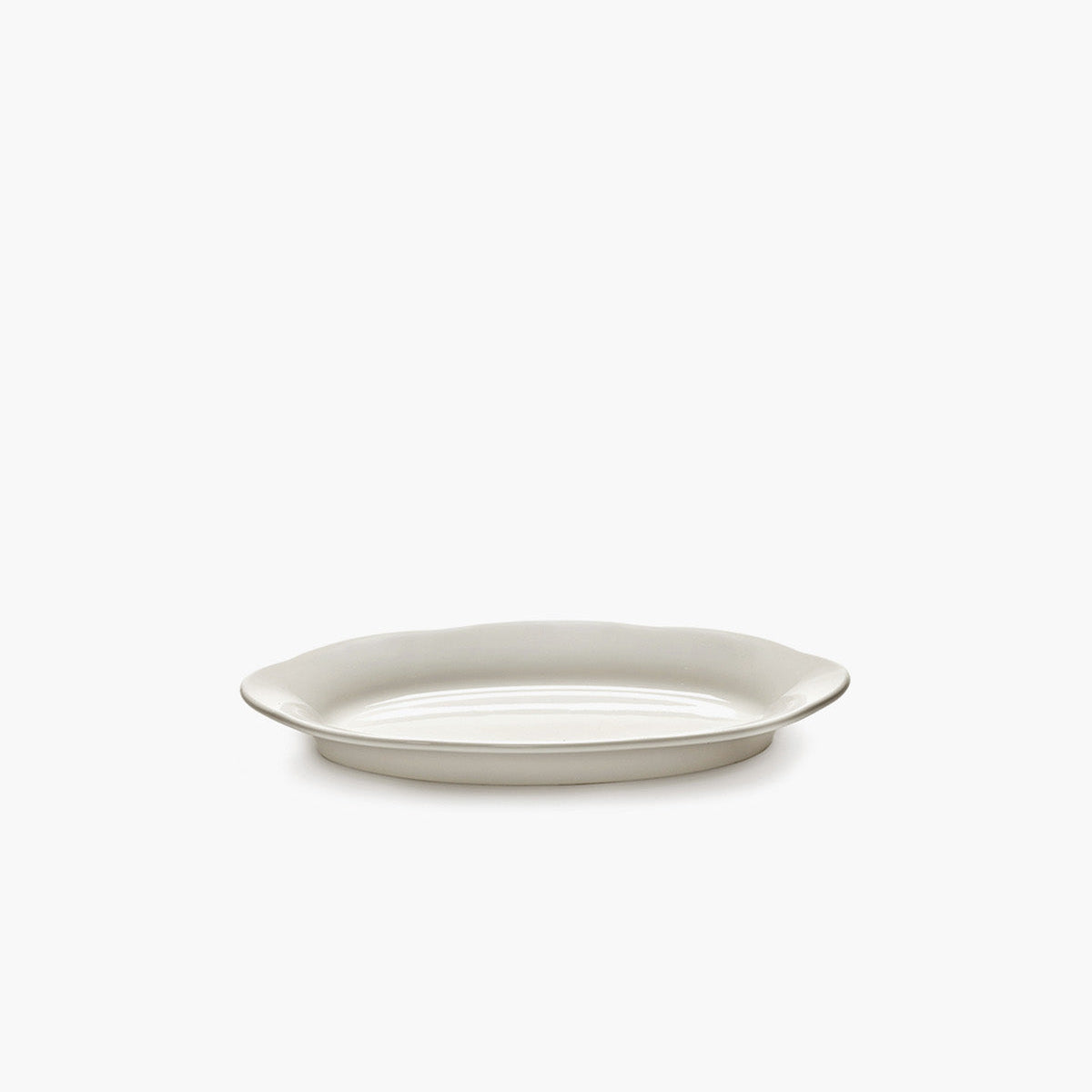 HIGH OVAL PLATE S WHITE SILHOUETTE
