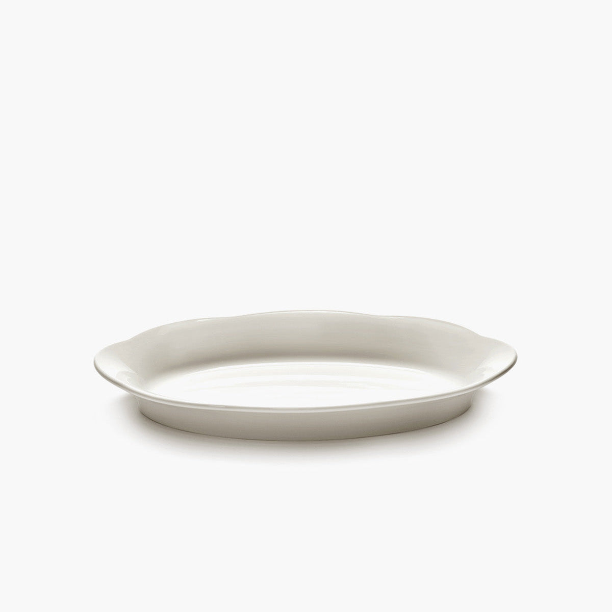 HIGH OVAL PLATE M WHITE SILHOUETTE