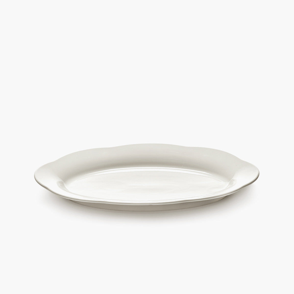 HIGH OVAL PLATE L WHITE SILHOUETTE