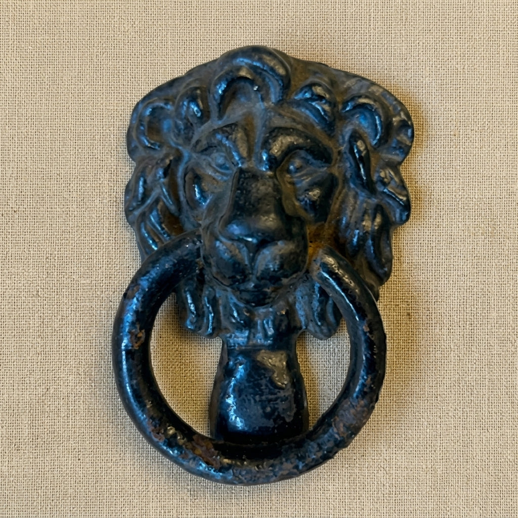 Vintage Cast Iron Lion Head Door Knocker