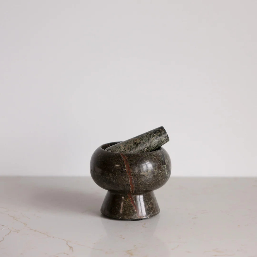 Green Forest Marble Mortar & Pestle