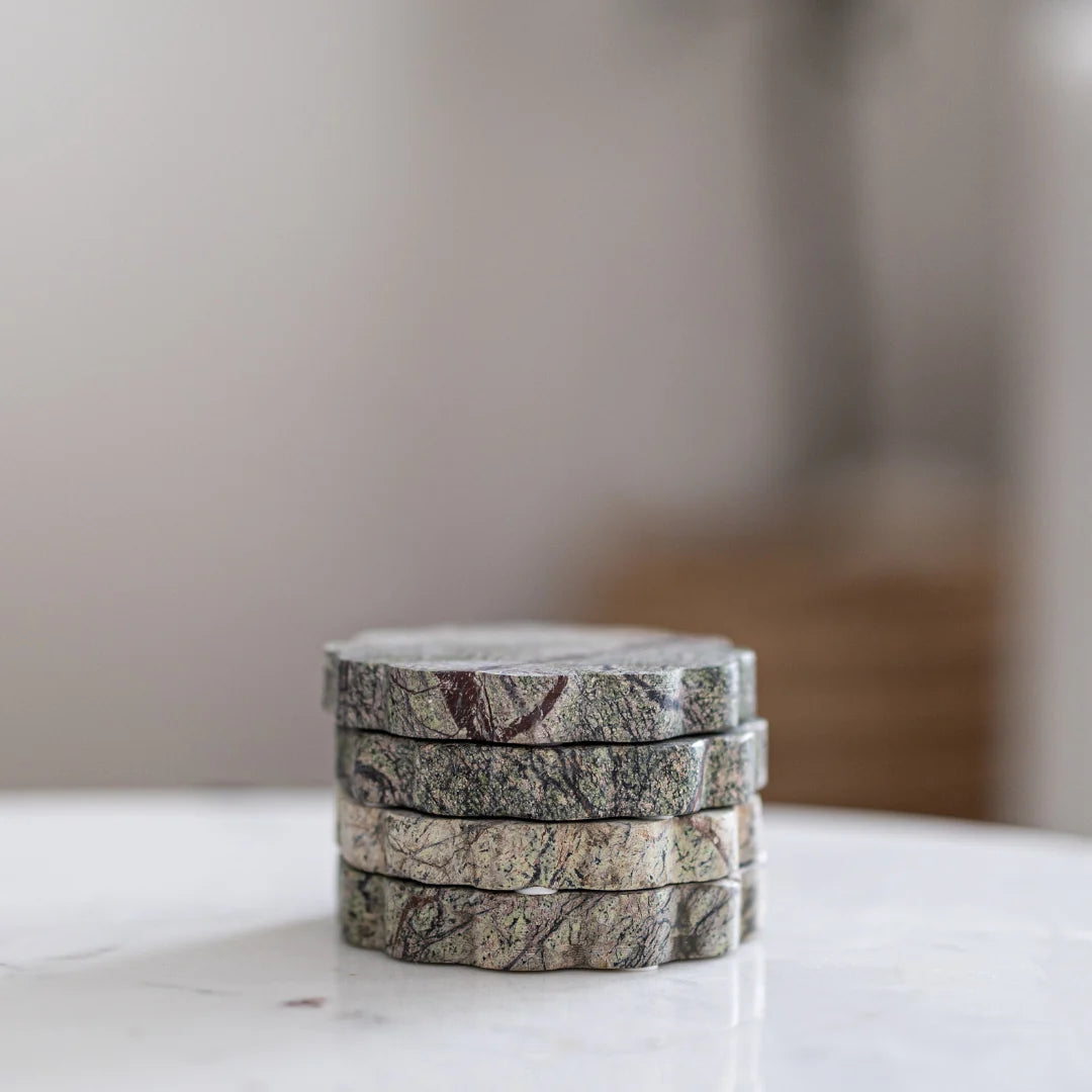 Marble Scalloped Coasters