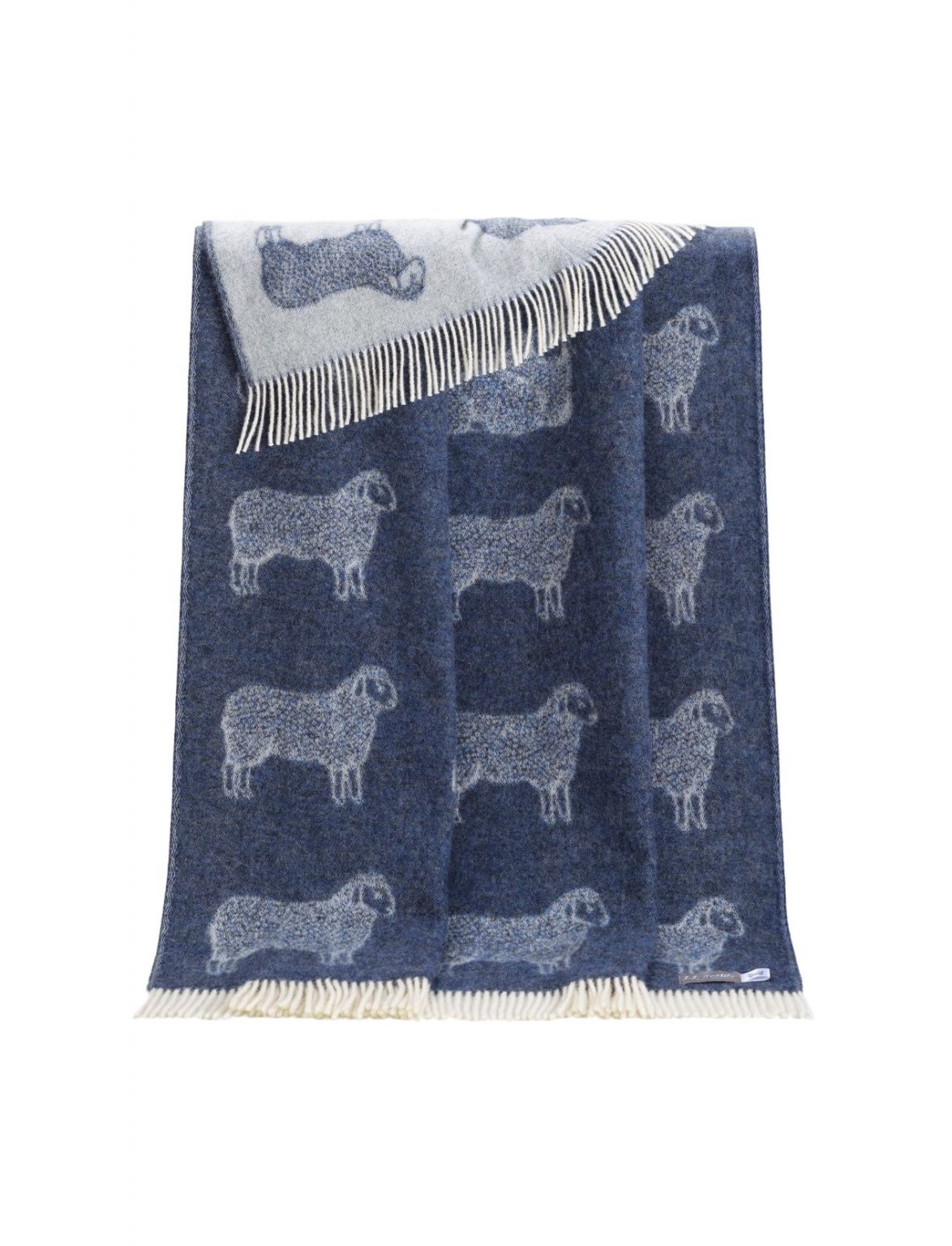 Denim Blue Sheep Pure Wool Throw