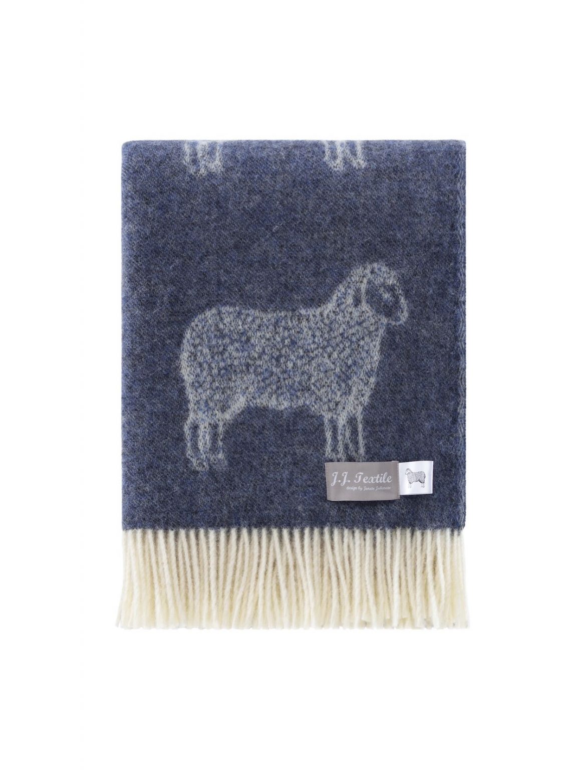 Denim Blue Sheep Pure Wool Throw