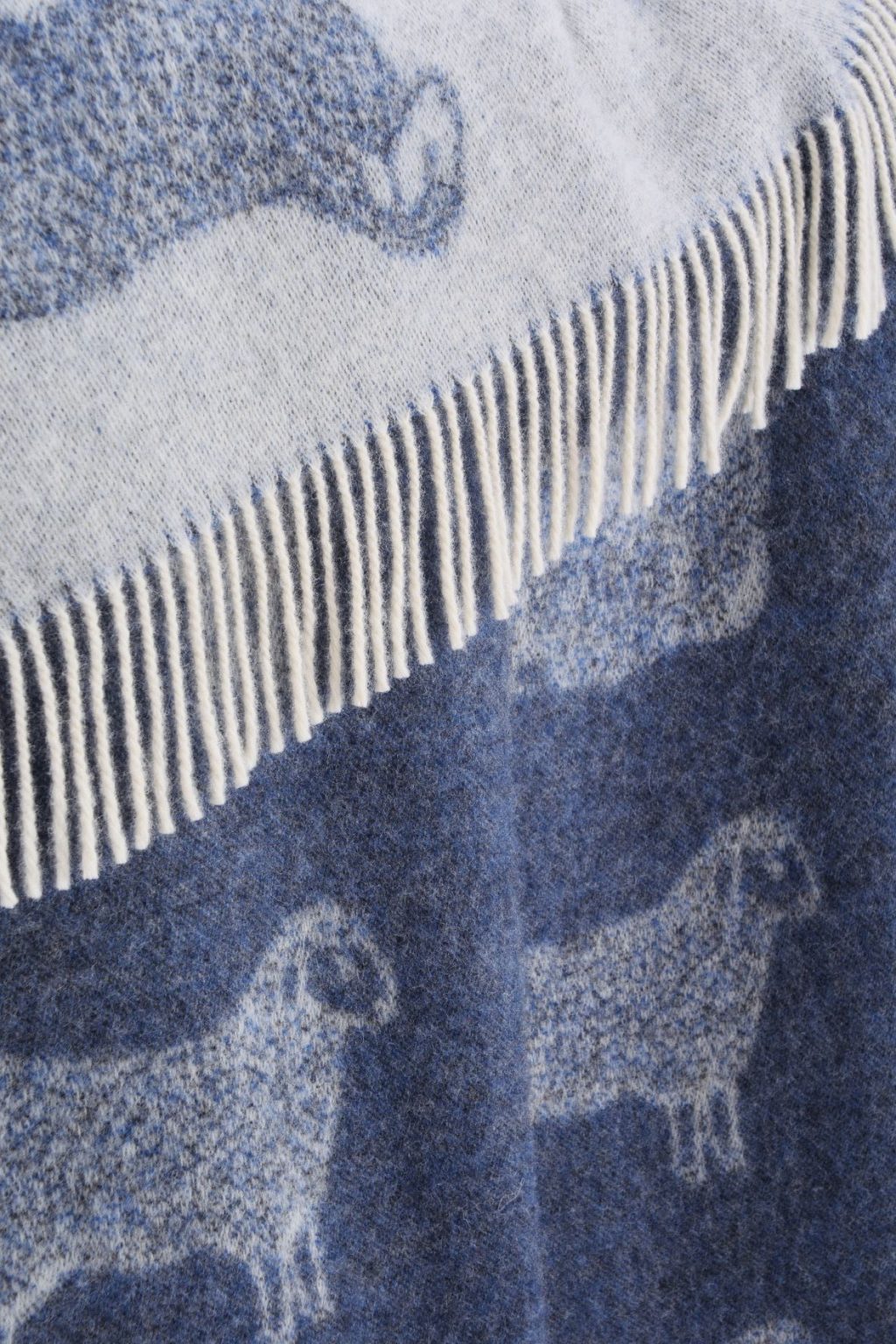 Denim Blue Sheep Pure Wool Throw