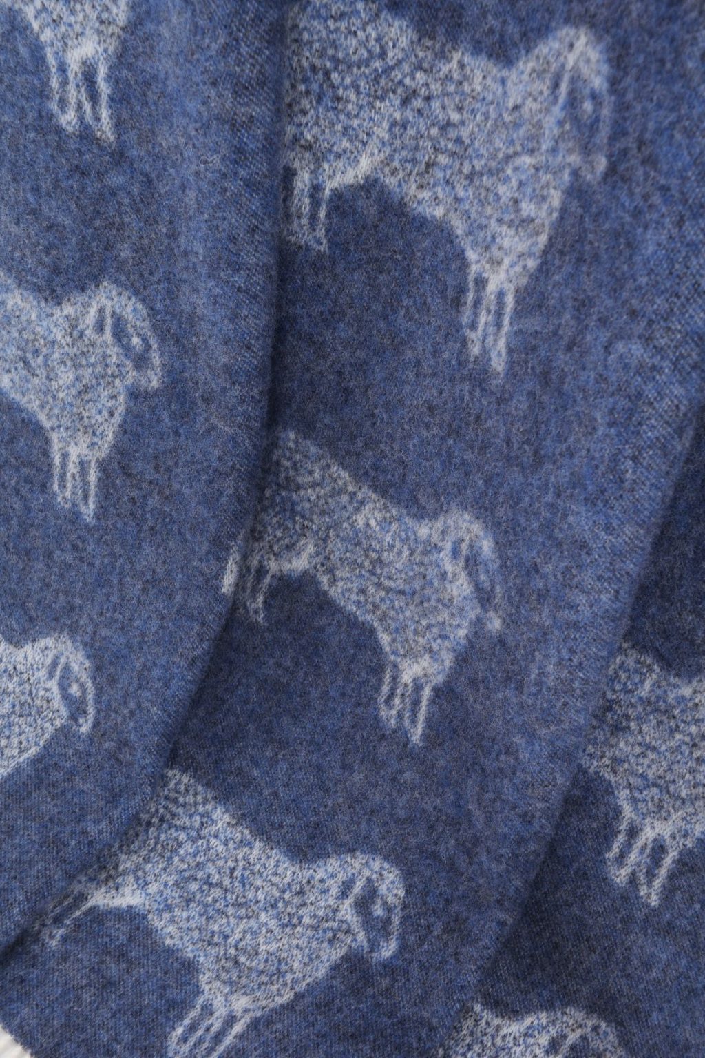 Denim Blue Sheep Pure Wool Throw