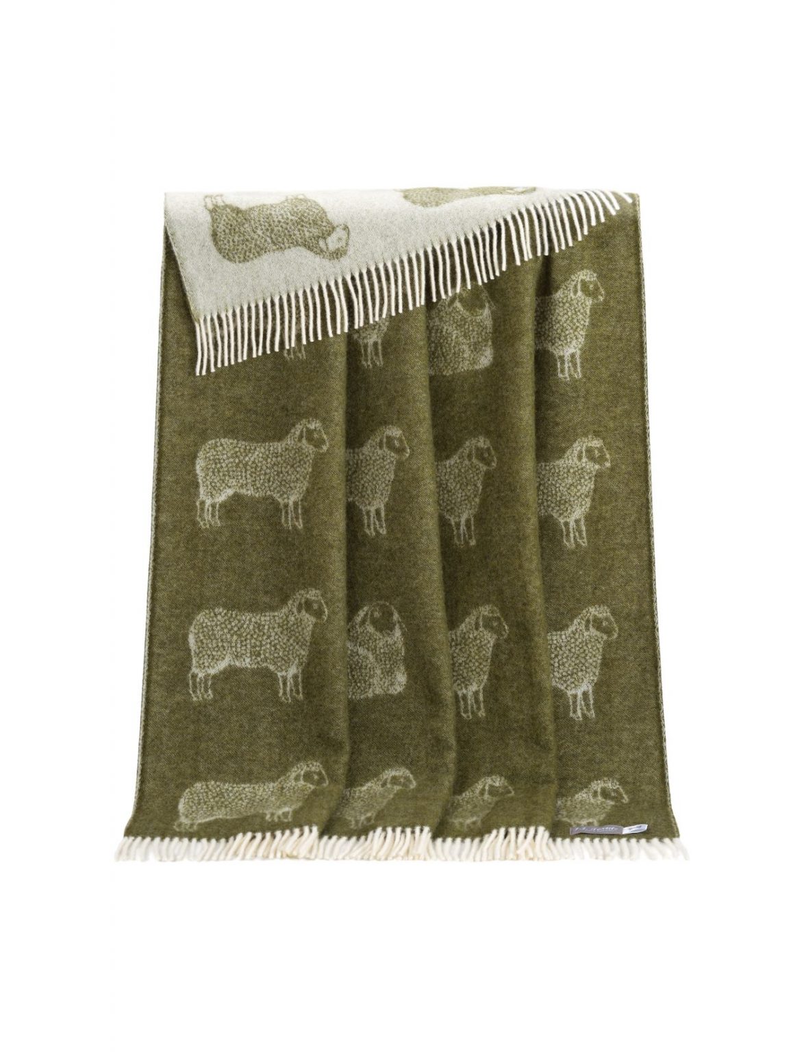 Moss Green Sheep Pure Wool Throw