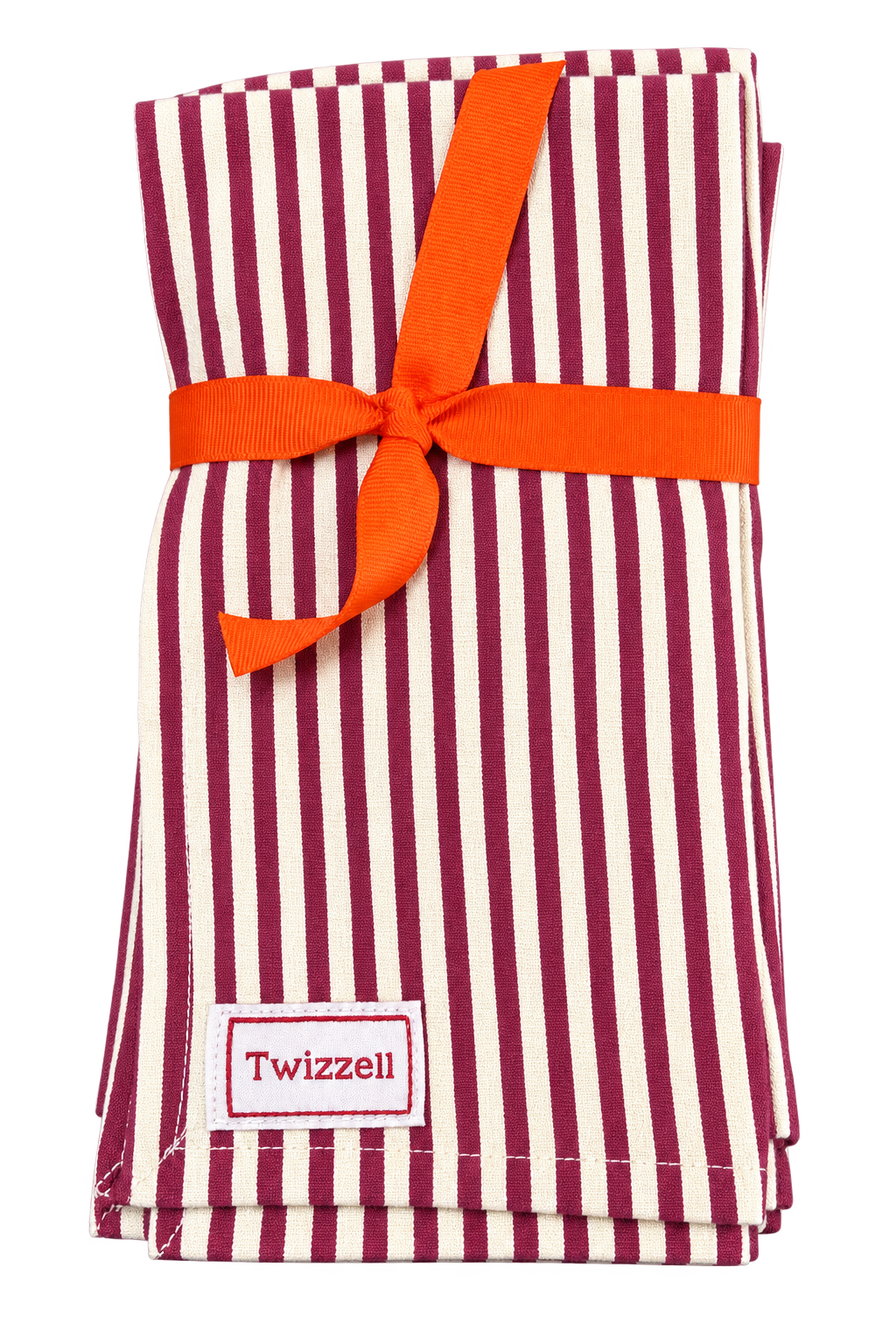 Beige and Merlot Pinstripe Napkin x 4