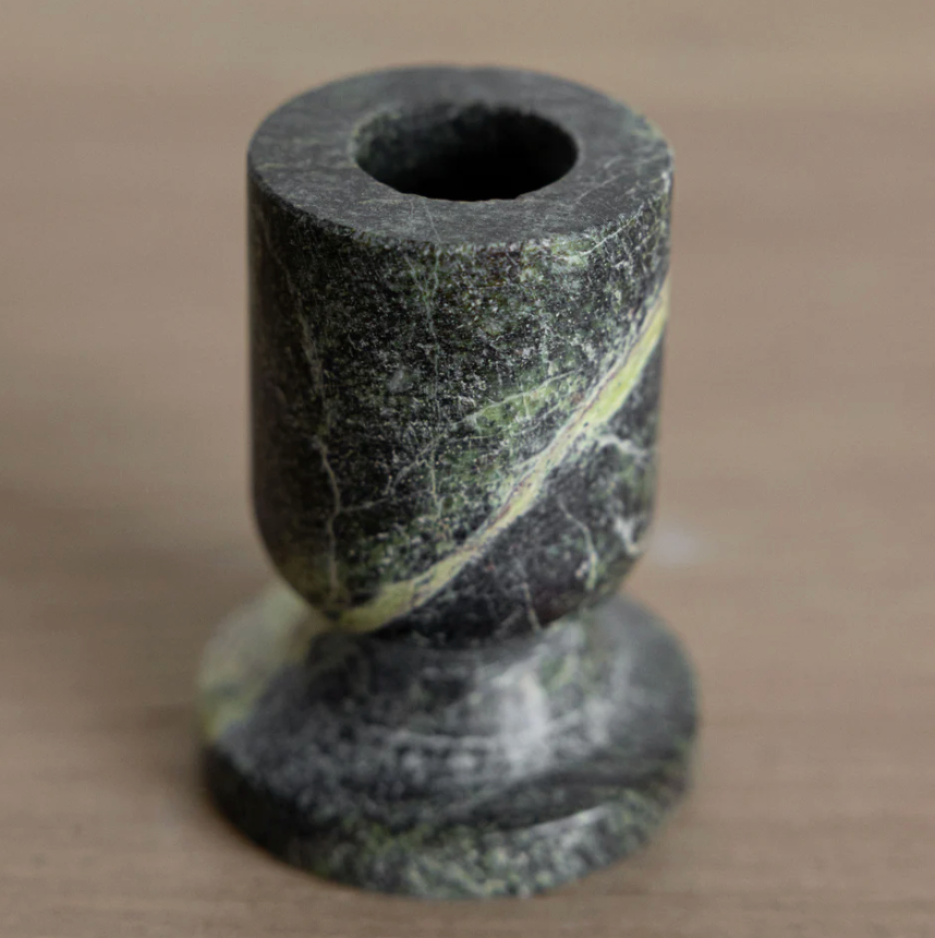 Emerald Marble Tapered Candle Holder