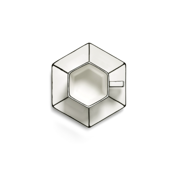 ESPRESSO CUP + SAUCER WHITE/BLACK