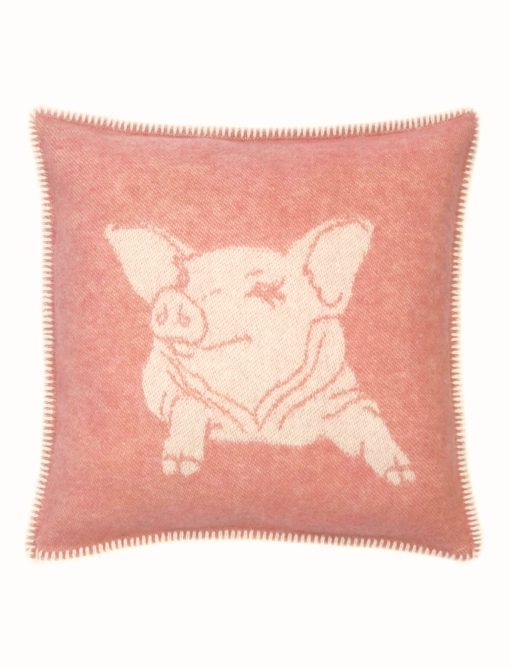 Piglet Pink Pure Wool Cushion Throw