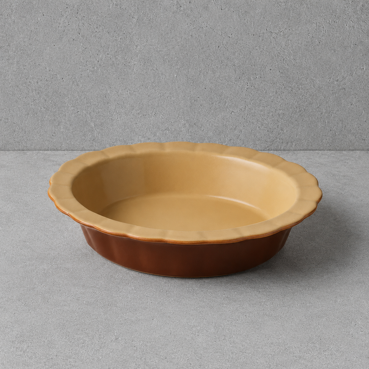 Vintage Poterie Renault Oval Pie Dish Small (0.8 L)‐ BROWN