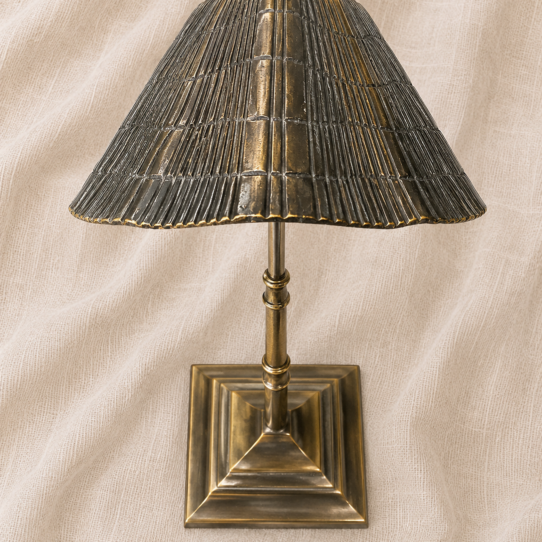 Vintage Mid-Century Brass Clamshell Desk Lamp