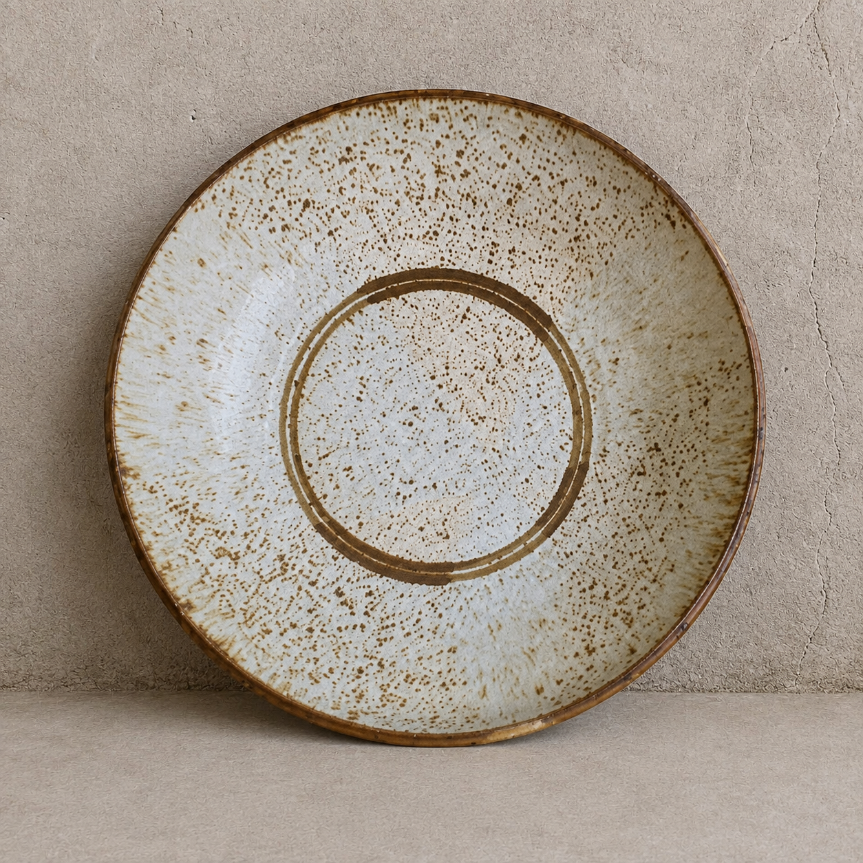 Vintage Speckled Drip-Glaze Serving Platter