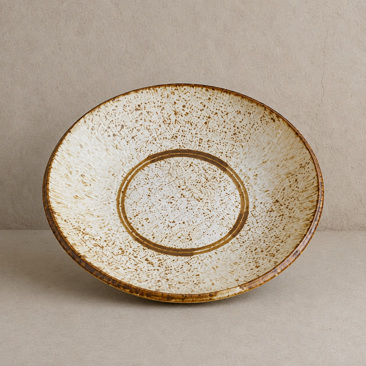Vintage Speckled Drip-Glaze Serving Platter