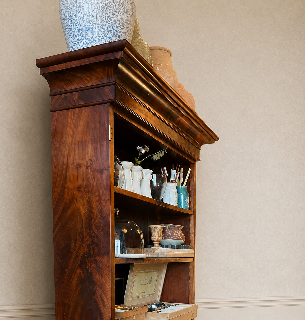 Vintage Mahogany Hutch Secretary