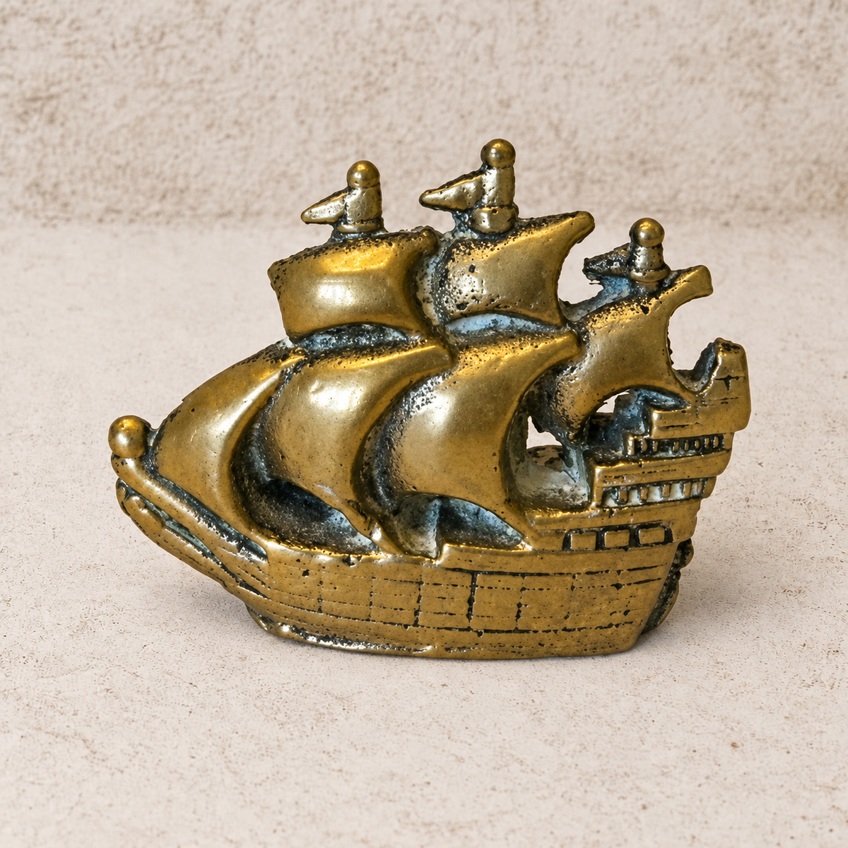 Vintage Brass Galleon Ship Paperweight