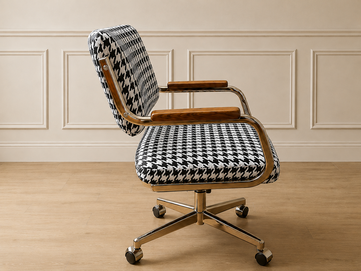 Houndstooth Swivel Chairs (Set of 4 Available)