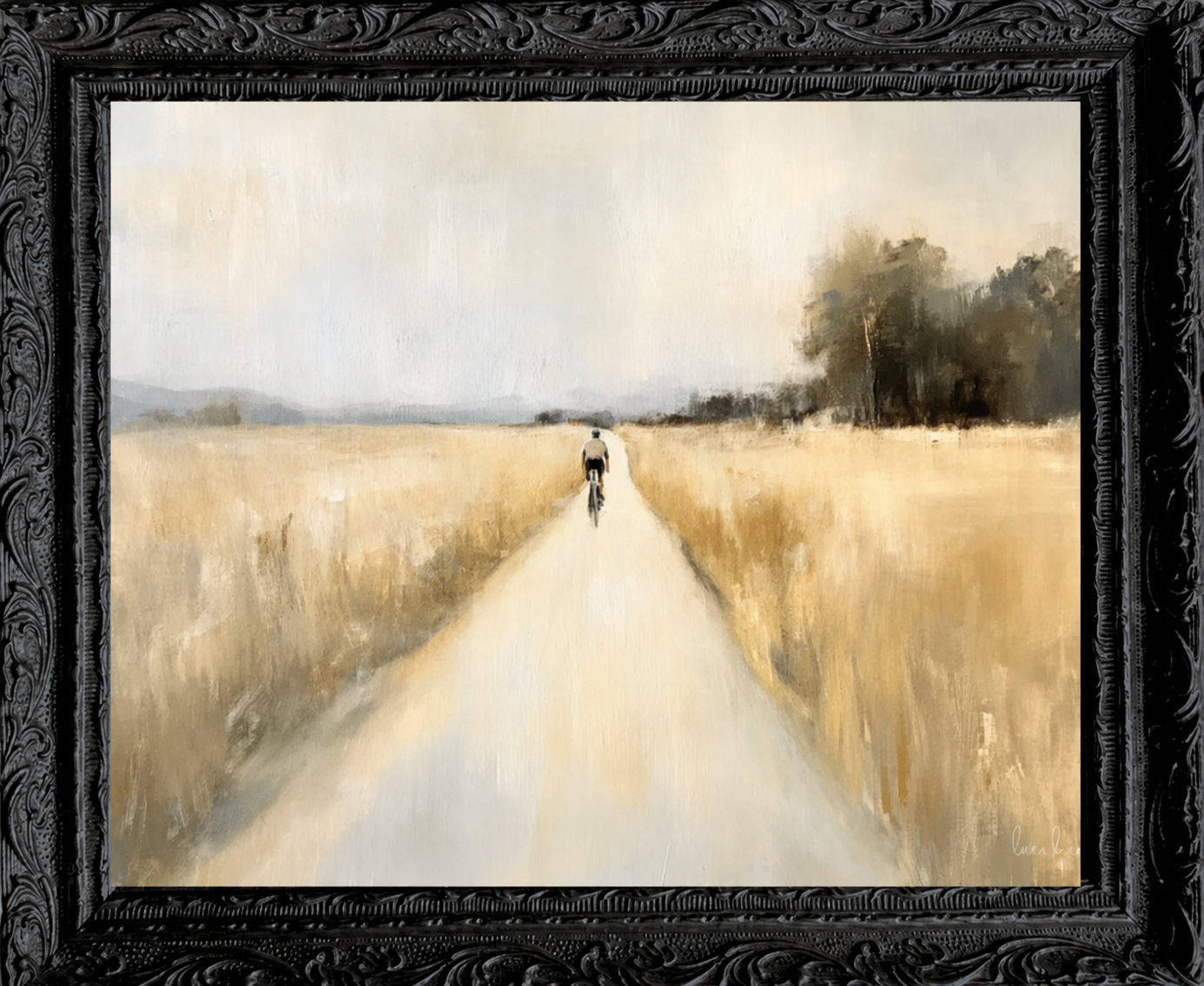 Fall Field Walk | French Black Mould Framed Art
