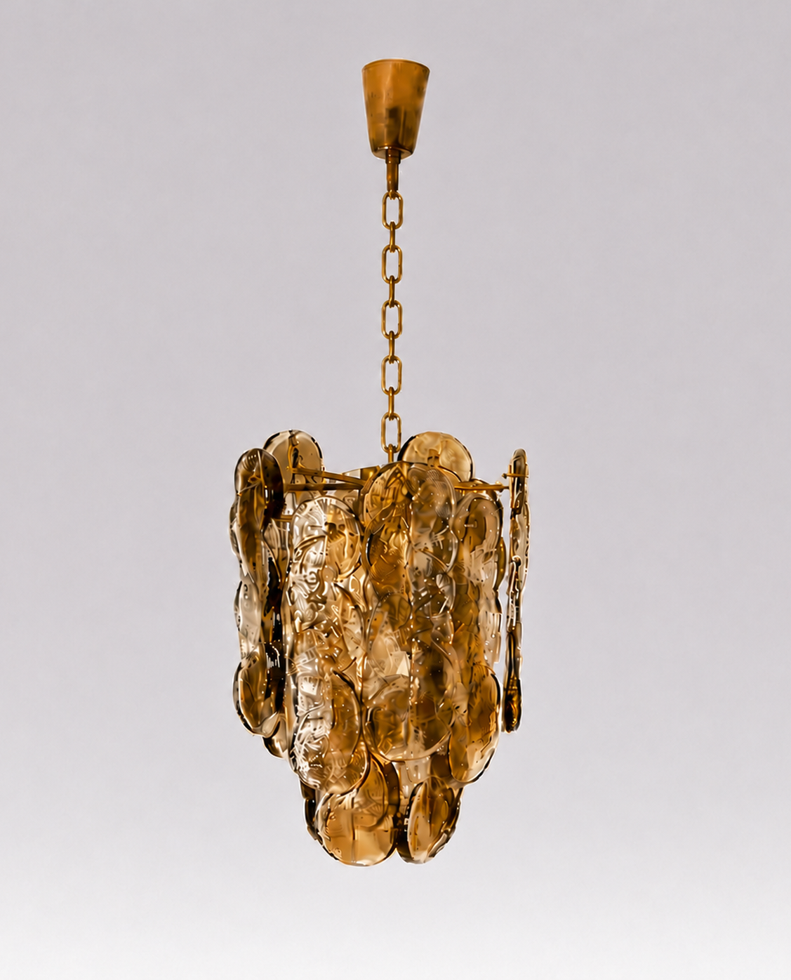 Vintage Smoked Glass Pendant Light Citrus