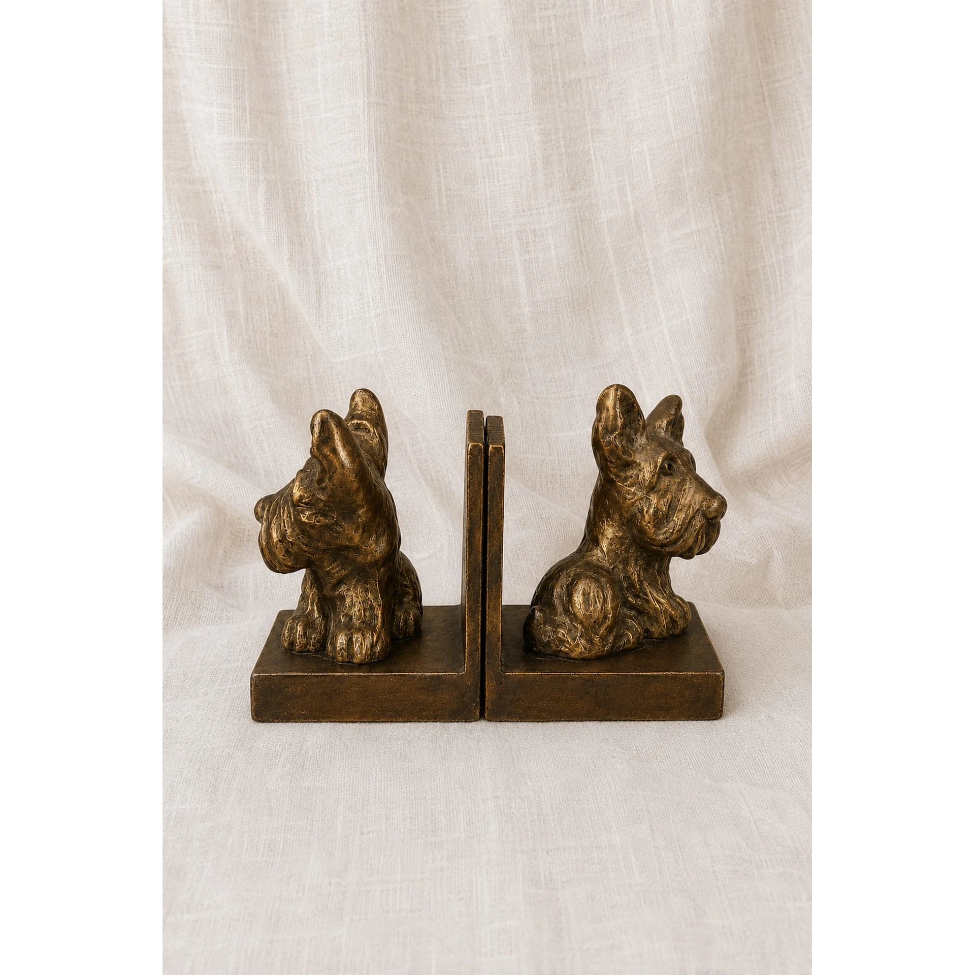 Vintage Scottie Dog Cast Metal Bookends